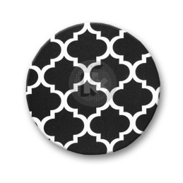 Apvali išmatų pagalvėlė - juoda maroko