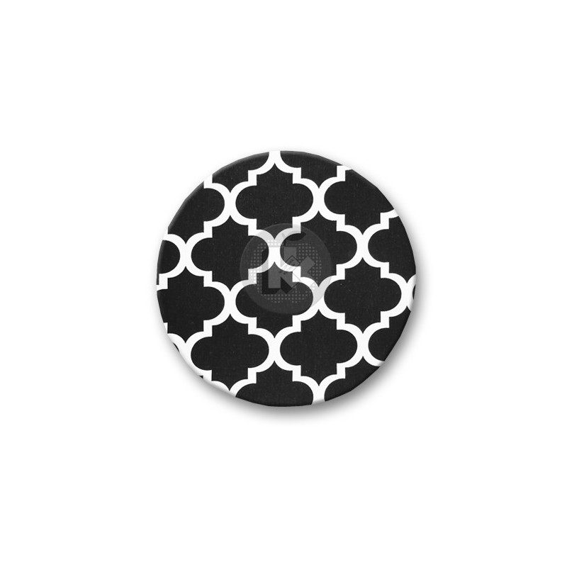 Apvali išmatų pagalvėlė - juoda maroko