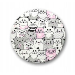 Apvali taburečių pagalvėlė – katės rožiniame kine