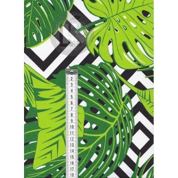 Apvali išmatų pagalvėlė – žali lapai