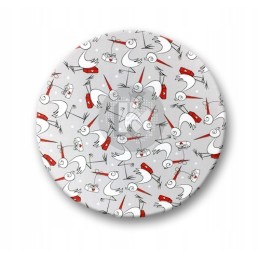 Apvali išmatų pagalvė – gandrai