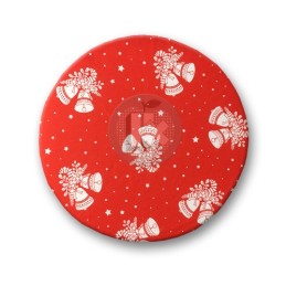 Apvali išmatų pagalvėlė – raudoni varpeliai