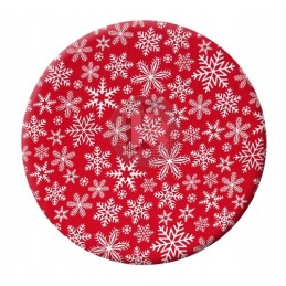 Apvali išmatų pagalvėlė – raudonos snaigės.