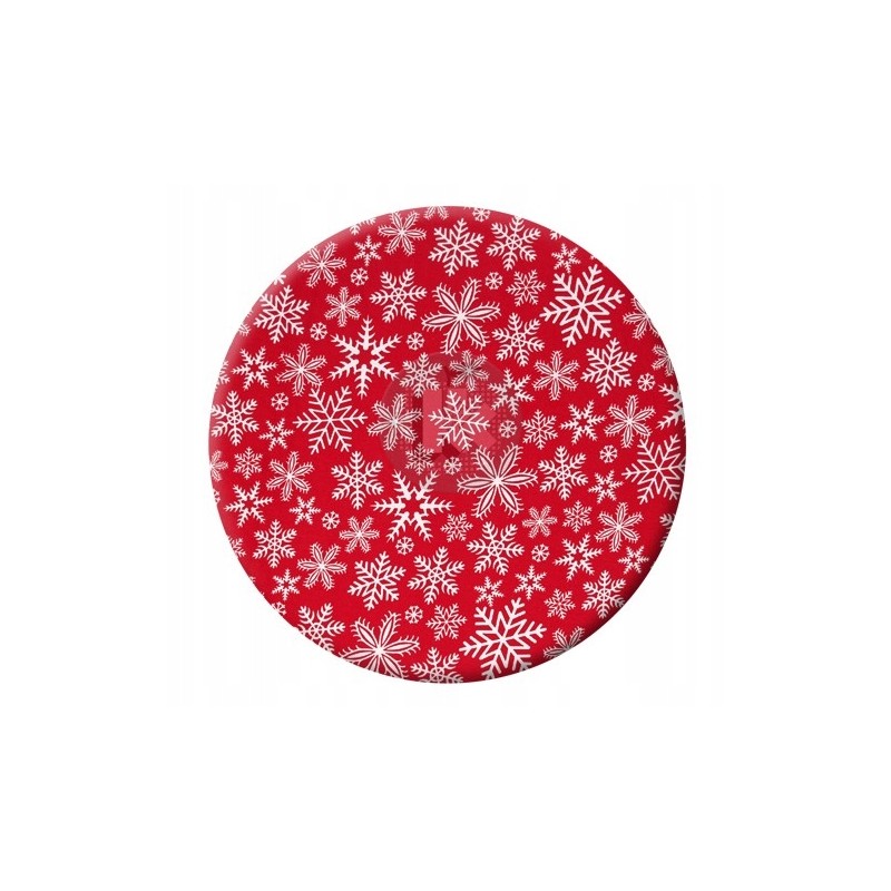 Apvali išmatų pagalvėlė – raudonos snaigės.