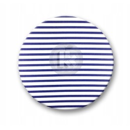 Apvali išmatų pagalvėlė – tamsiai mėlynos juostelės