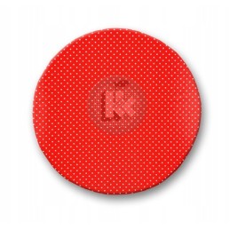 Apvali taburečių pagalvėlė – aguonos ant raudonos spalvos