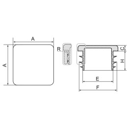 Kištukai kvadratiniam profiliui