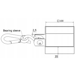 Sūpynių kablys su spaustuku 100 x 100 mm
