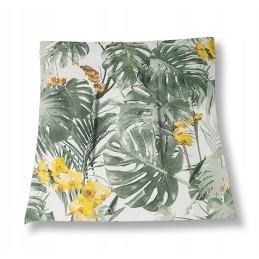Dėmėms atspari surišta pagalvė 38x38 monstera žalia