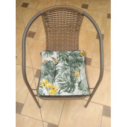 Dėmėms atspari surišta pagalvė 38x38 monstera žalia