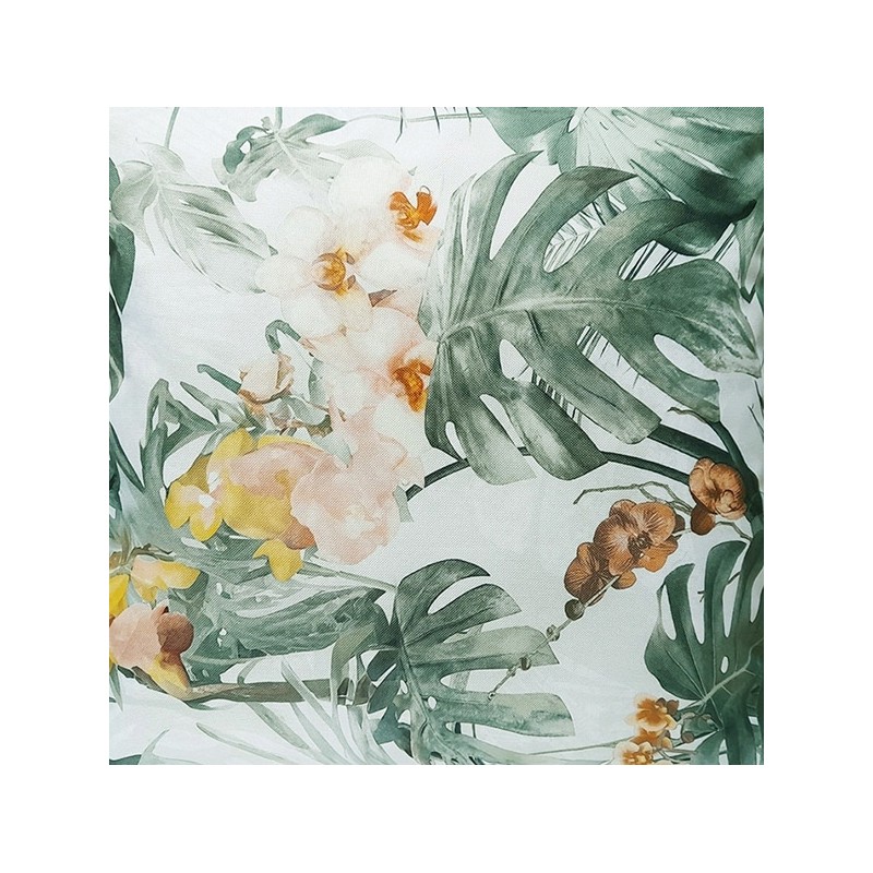 Kvadratinis dėmėms atsparus pagalvės užvalkalas 30x30 monstera žalia