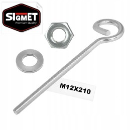 Sūpynių kablys sūpynėms, kilpa m12x210 mm