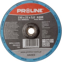 Metalo pjovimo diskas t42, 230x3,0x22a30r prolinas