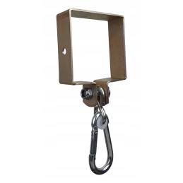 Sūpynių tvirtinimo spaustukas sūpynių kabliukas kvadratinis 90x90 mm cinkuotas