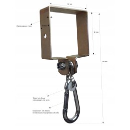 Sūpynių tvirtinimo spaustukas sūpynių kabliukas kvadratinis 90x90 mm cinkuotas