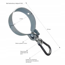 Sūpynių tvirtinimas, sūpynės kablio spaustukas, 100 mm, cinkuotas