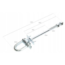 Sūpynių kablys su apkabomis ir kaiščiais m12x190 mm