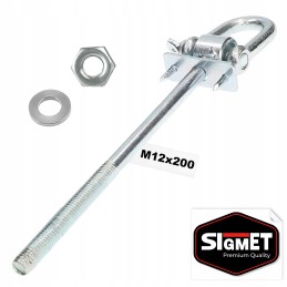 Sūpynių kablys su apkabomis ir kaiščiais m12x200