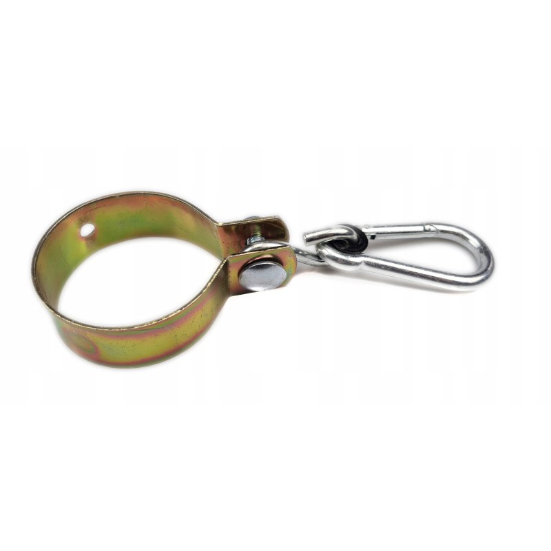 Sūpynių tvirtinimas su apvaliu spaustuku 80 mm ir karabinu ø 10.