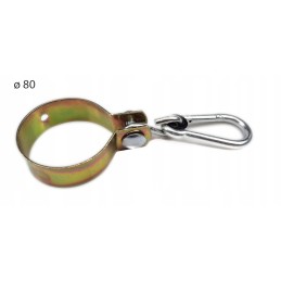 Sūpynių tvirtinimas su apvaliu spaustuku 80 mm ir karabinu ø 10.