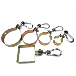 Sūpynių tvirtinimas su apvaliu spaustuku 80 mm ir karabinu ø 10.