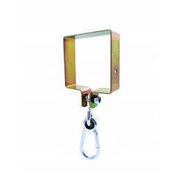 Sūpynių spaustukas 100x100 + karabinas, kvadratinis kabliukas su karabinu