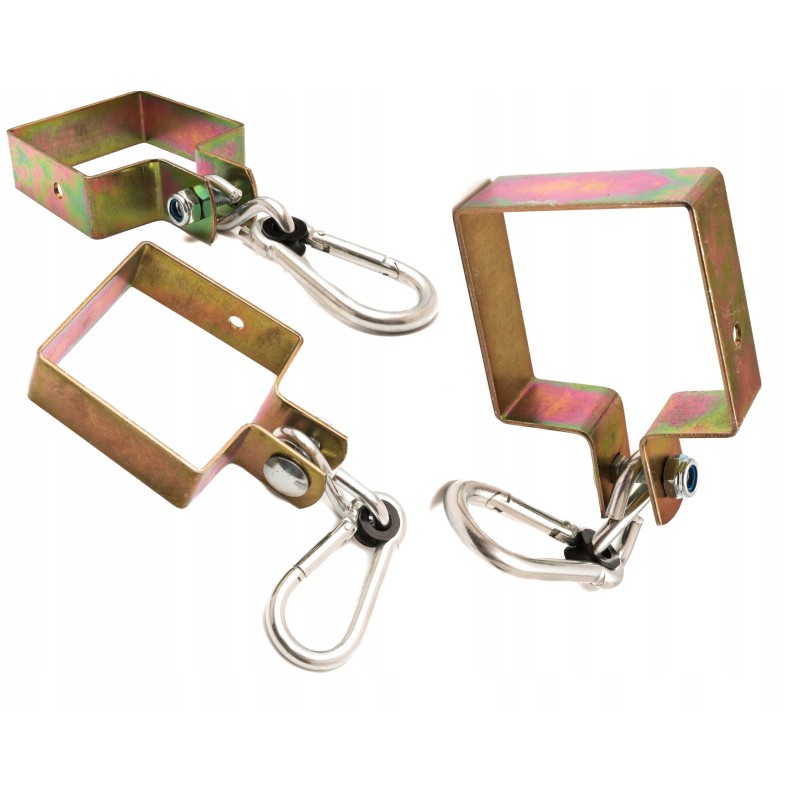 Sūpynių spaustukas 100x100 su karabinu