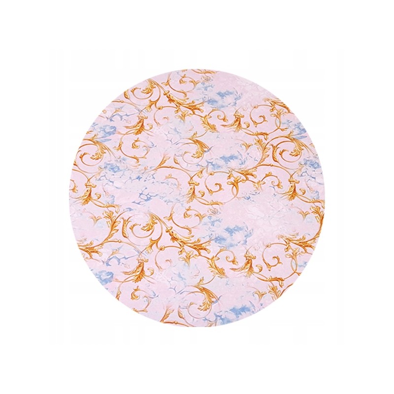 Apvalus pagalvės užvalkalas 35 cm rožinio aukso ornamentas