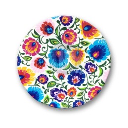 Apvali pagalvėlė taburetei iš kol. - baltos spalvos