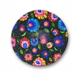 Apvali pagalvėlė taburetei iš col. - juodos spalvos