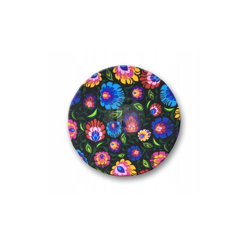 Apvali pagalvėlė taburetei iš col. - juodos spalvos