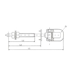 Sūpynių kablys su apkabomis + M10x250 kaiščiai