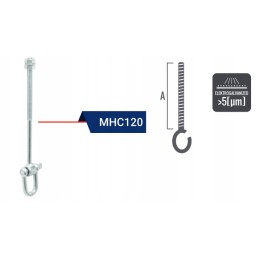 Sūpynių tvirtinimas su apkabomis m10 x 120 mm