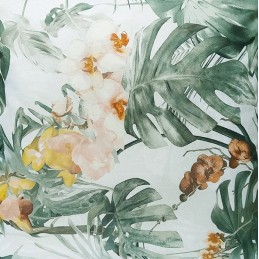 Kvadratinė dėmėms atspari pagalvė 30x30 monstera žalia