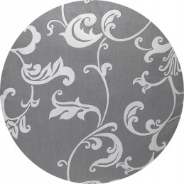 Apvali taburečių pagalvėlė, 100% medvilnė, 35cm, pilkos gėlės