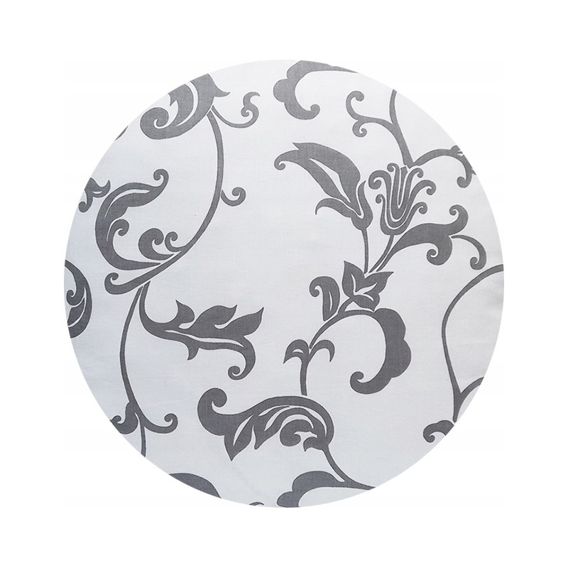 Apvali taburečių pagalvėlė, 100% medvilnė, 35cm, baltos gėlės