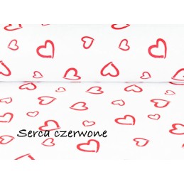 Apvali taburečių pagalvėlė, 100% medvilnė, 35cm, raudonos širdelės