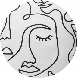 Apvali taburečių pagalvėlė, 100% medvilnė, 35cm, balti veidai