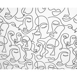 Apvali taburečių pagalvėlė, 100% medvilnė, 35cm, balti veidai