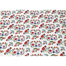 Apvali išmatų pagalvėlė, 100% medvilnė, 35 cm, gėlės iš Łowicz