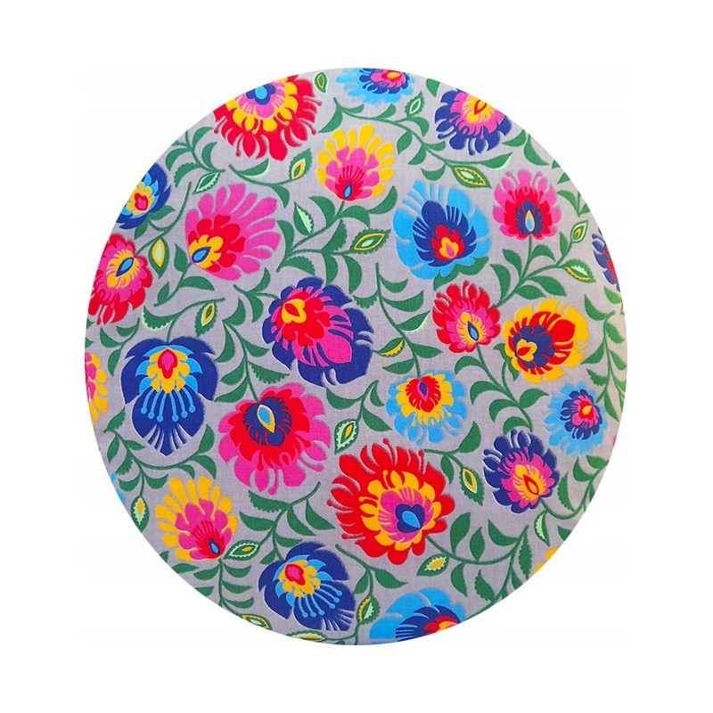 Apvali išmatų pagalvėlė, 100% medvilnė, 35 cm, pilka spalva