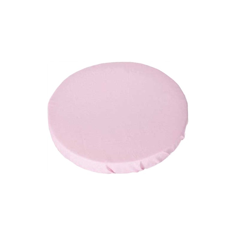 Apvali išmatų pagalvėlė, 100% medvilnė, 35cm, šviesiai rožinė