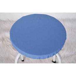 Apvali išmatų pagalvė, 100% medvilnė, 35cm mėlyna