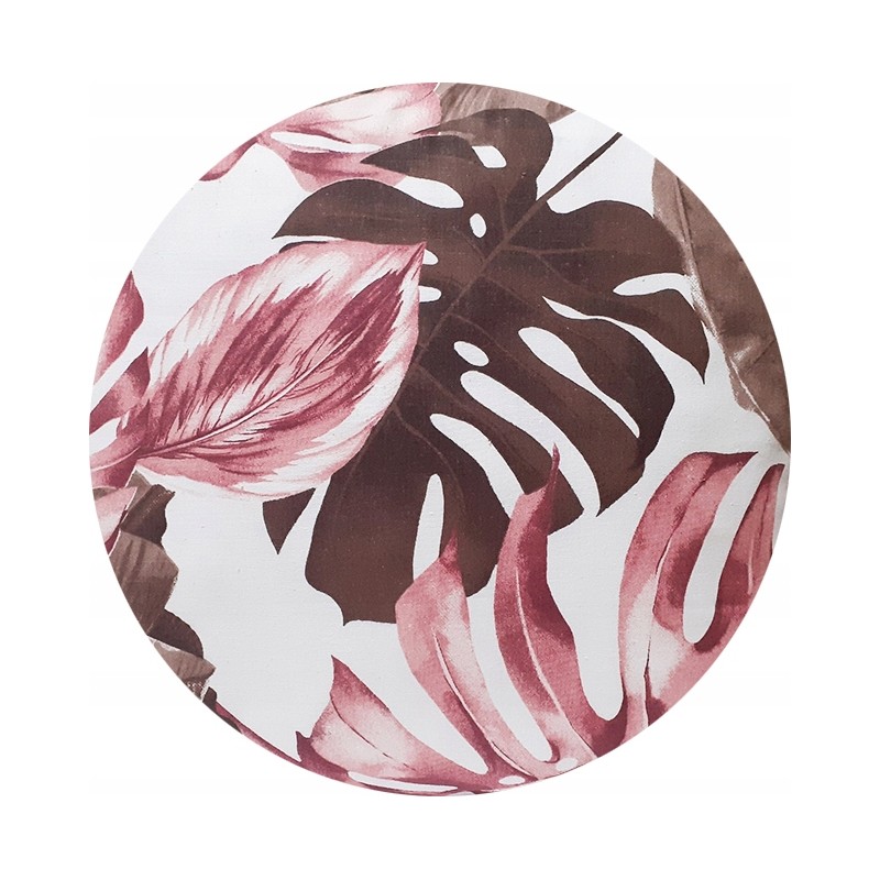 Apvali išmatų pagalvėlė, 100% medvilnė, 35cm, monsteros ruda