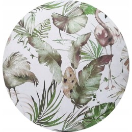 Apvali išmatų pagalvė, 100% medvilnė, 35 cm, džiunglių flamingai