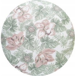 Apvali taburečių pagalvėlė 100% medvilnė 35cm orchidėja su monstera