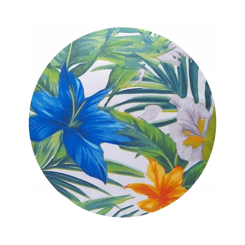 Apvali taburečių pagalvėlė, 100% medvilnė, 35cm, gėlės sode