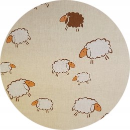 Apvali taburečių pagalvėlė, 100% medvilnė, 35cm, kreminės avytės