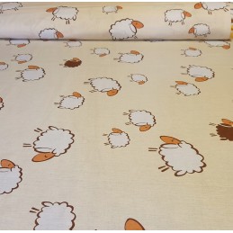 Apvali taburečių pagalvėlė, 100% medvilnė, 35cm, kreminės avytės