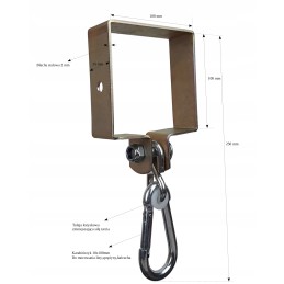 Sūpynių tvirtinimo spaustukas sūpynių kabliukas kvadratinis 100x100 mm cinkuotas